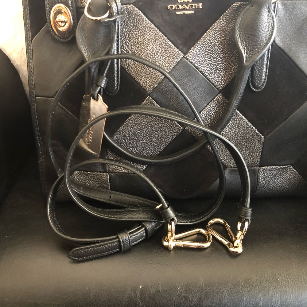 Coach Black and Silver Geometric Tote - Picture 2 of 4